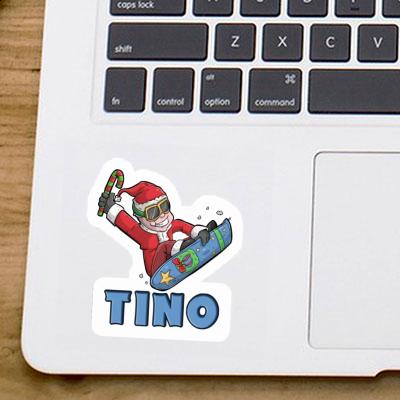 Autocollant Snowboarder de Noël Tino Notebook Image