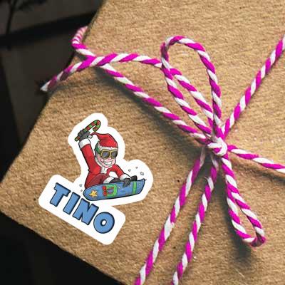 Autocollant Snowboarder de Noël Tino Gift package Image