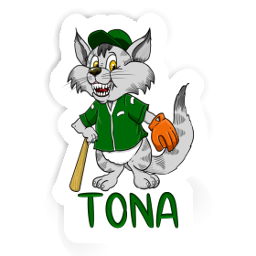 Tona Sticker Baseball Cat Image