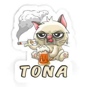 Sticker Tona Smoking Cat Image