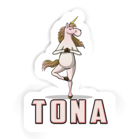 Licorne de yoga Autocollant Tona Image