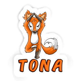 Yoga Renard Autocollant Tona Image