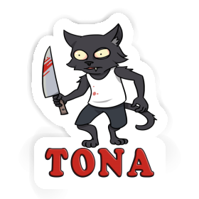 Sticker Tona Psycho Cat Image