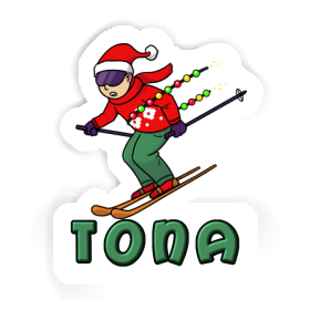 Skieur de Noël Autocollant Tona Image