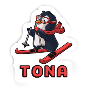 Skifahrerin Aufkleber Tona Image