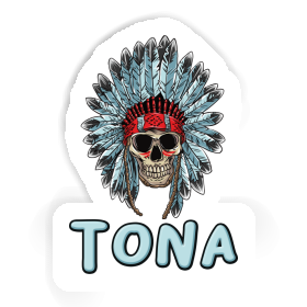 Tona Autocollant Tête de mort indien Image