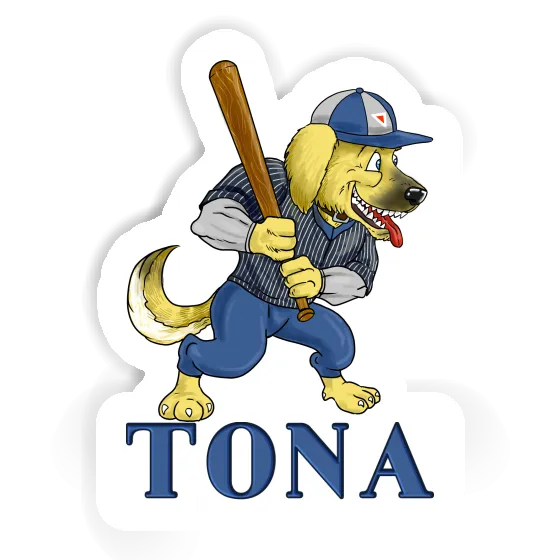 Baseball-Hund Aufkleber Tona Image