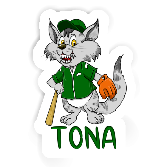 Sticker Tona Baseball-Katze Laptop Image