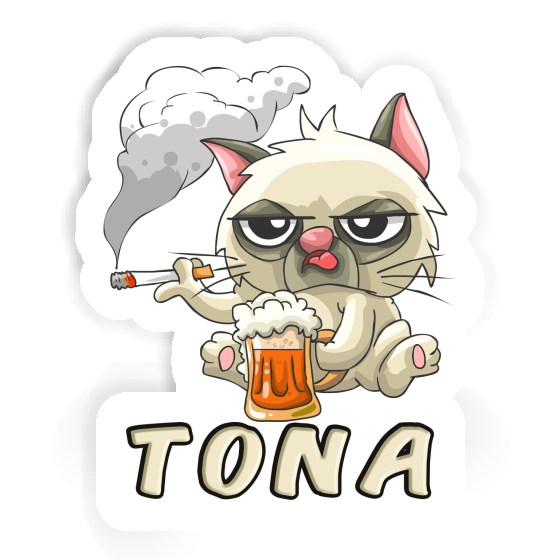 Sticker Tona Smoking Cat Gift package Image