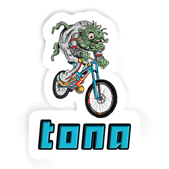 Downhill Biker Sticker Tona Laptop Image