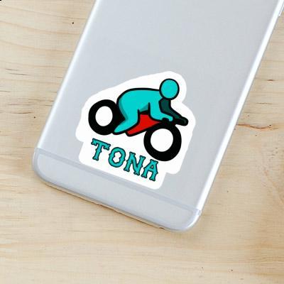 Motorbike Driver Sticker Tona Laptop Image