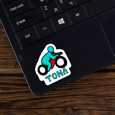 Motorbike Driver Sticker Tona Laptop Image