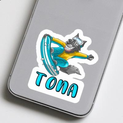 Snowboarder Sticker Tona Laptop Image