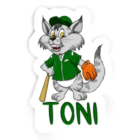 Baseball-Katze Aufkleber Toni Image