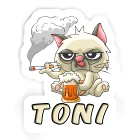 Sticker Rauchende Katze Toni Image
