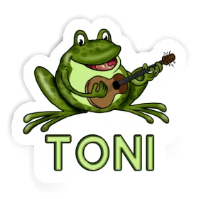 Grenouille à guitare Autocollant Toni Image