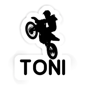Motocross Rider Sticker Toni Image