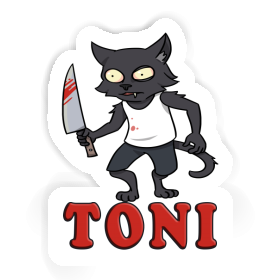 Autocollant Chat psychopathe Toni Image