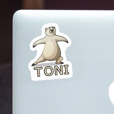 Autocollant Toni Ours du yoga Laptop Autocollant Toni Ours du yoga Laptop Image