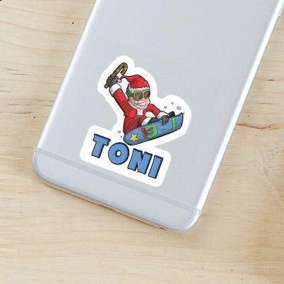 Sticker Toni Christmas Snowboarder Notebook Sticker Toni Christmas Snowboarder Notebook Image