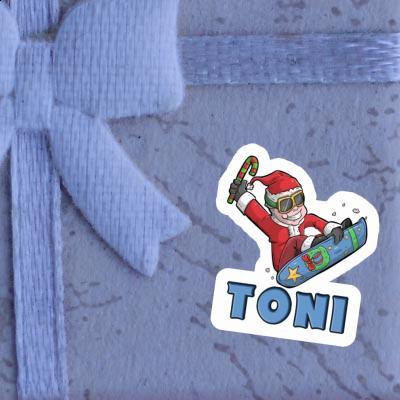 Sticker Toni Christmas Snowboarder Notebook Sticker Toni Christmas Snowboarder Notebook Image