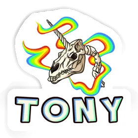 Autocollant Tony Crâne de licorne Image
