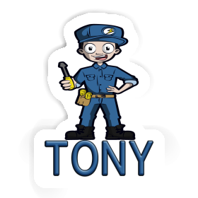 Autocollant Électricien Tony Image