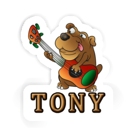 Guitar Dog Sticker Tony Image