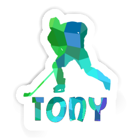 Tony Sticker Hockey Player Image