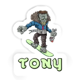 Autocollant Tony Snowboardeur Image