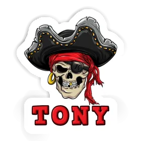 Crâne de pirate Autocollant Tony Image