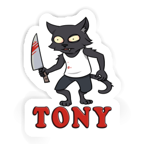 Autocollant Chat psychopathe Tony Image