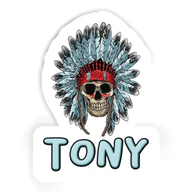 Autocollant Tony Tête de mort indien Image