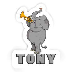 Autocollant Tony Eléphant trompette Image
