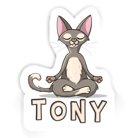 Tony Autocollant Chat de yoga Tony Autocollant Chat de yoga Image