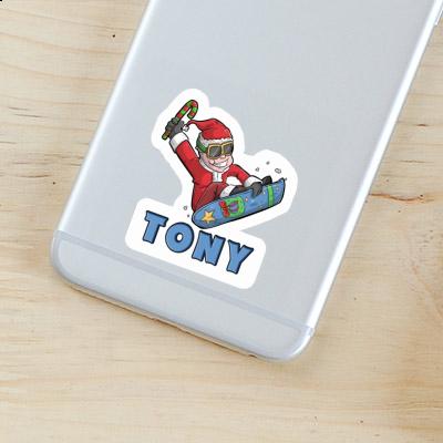 Tony Autocollant Snowboarder de Noël Tony Autocollant Snowboarder de Noël Image