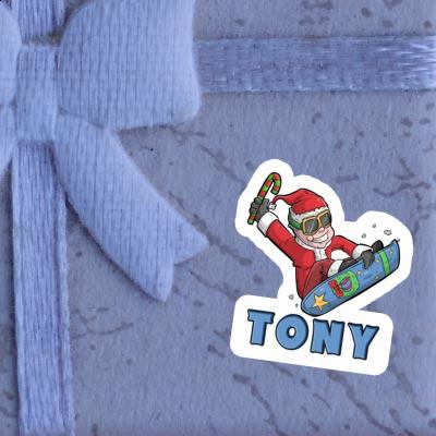 Tony Autocollant Snowboarder de Noël Laptop Tony Autocollant Snowboarder de Noël Laptop Image