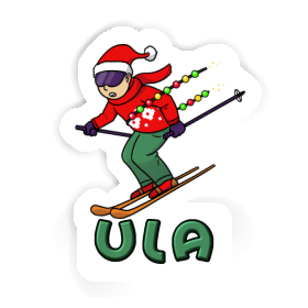 Ula Sticker Christmas Skier Image