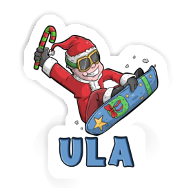 Ula Sticker Christmas Snowboarder Image