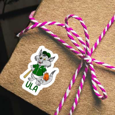 Sticker Ula Baseball-Katze Notebook Image