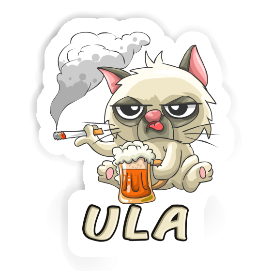 Sticker Ula Smoking Cat Notebook Image