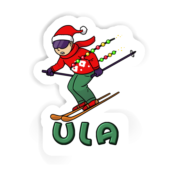 Ula Sticker Christmas Skier Image