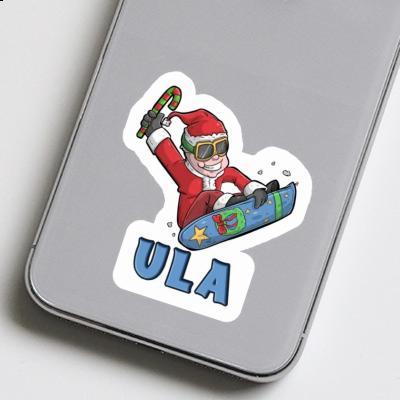 Ula Sticker Christmas Snowboarder Image