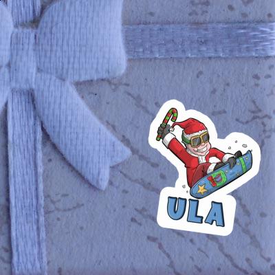 Ula Sticker Christmas Snowboarder Laptop Image