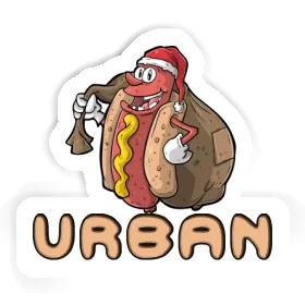 Hot-dog de Noël Autocollant Urban Image