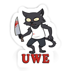 Sticker Psycho Cat Uwe Image