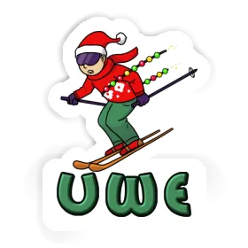 Sticker Christmas Skier Uwe Image