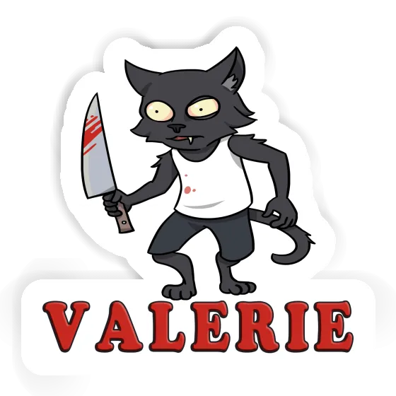 Valerie Sticker Psycho Cat Image