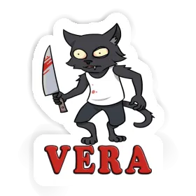 Psycho Cat Sticker Vera Image