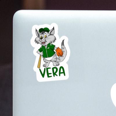 Sticker Vera Baseball-Katze Notebook Image